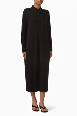 Buy Eileen Fisher Black Oval Midi Dress in Stretch Jersey Knit For Women  Online | Ounass Oman