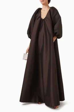 Buy BERNADETTE Brown George Maxi Dress in Taffeta For Women Online | Ounass  Oman