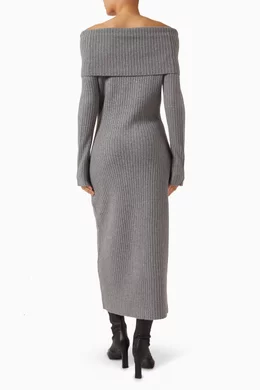 Buy Theory Grey Astor Off-shoulder Sweater Dress in Wool Blend For Women  Online | Ounass Oman