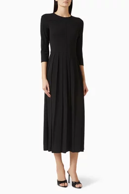 Buy Theory Black Pleated Midi Dress For Women Online | Ounass Oman