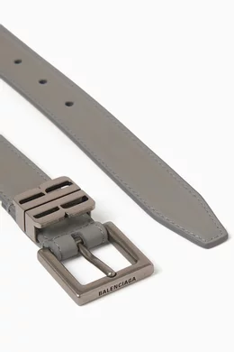 Buy Balenciaga Grey BB Editor Belt in Calfskin For Women  display picture 1