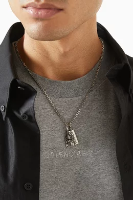 Buy Balenciaga Grey Horoscope Scorpio Necklace in Recycled-brass
