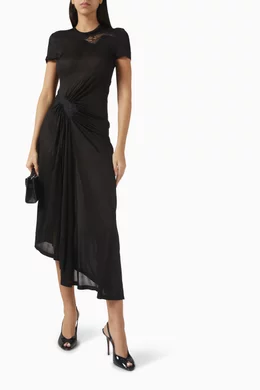Buy Christopher Esber Black Delphin Lace Rib T-shirt Dress in Jersey For  Women Online | Ounass Oman