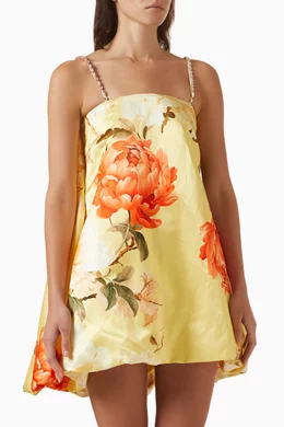 Buy Leo Lin Yellow Patsy Embellished Puff Mini Dress For Women Online |  Ounass Oman