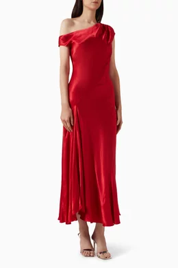 navy blue dress for baby girl Buy Shona Joy Red Tatum Asymmetrical Draped Maxi Dress For Women Online