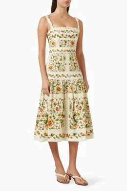 slim fit dress slacks Agua By Agua Bendita Women's Zircn Mosquetero Midi Dress  Saint Bernard