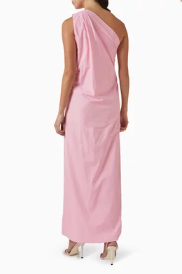 open lace back dress Scanlan Theodore Turban Ring Dress, Pink – Plus One Dress Hire main image 0