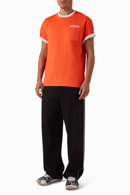 Buy LOEWE Orange Embroidered-logo T-shirt For Men Online | Ounass Oman