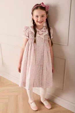 Buy Pepa London Pink Adelaide Floral Dress For Girls Online