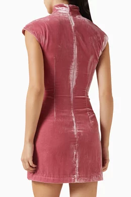Buy Sau Lee Pink Dawn Mini Dress in Velvet For Women Online | Ounass Oman