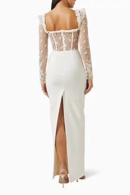 white lace dress with bow Hill House Home The Blythe Dress | White | Size XS main image 0