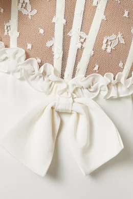 Buy Alessandra Rich White Lace Bustier Evening Dress in Cady For Women  Online | Ounass Oman