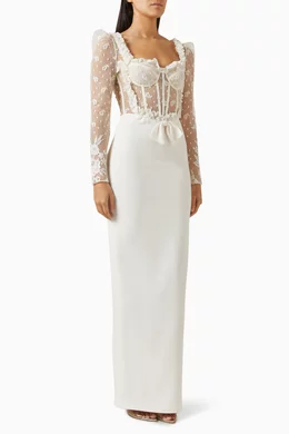 butter yellow lace dress Flip A Switch Satin Lace Slip Maxi Dress | Butter | Womens main image 0