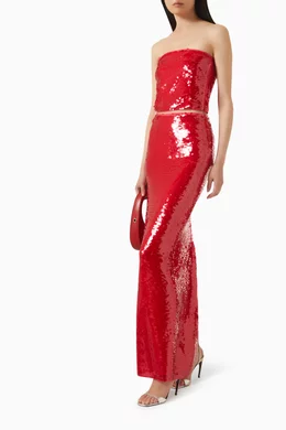 Buy Paris Georgia Red Mermaid Sequin-embellished Skirt For Women Online |  Ounass Oman