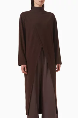 Buy Lyra Modest Brown Split Seam Dress For Women Online | Ounass Oman