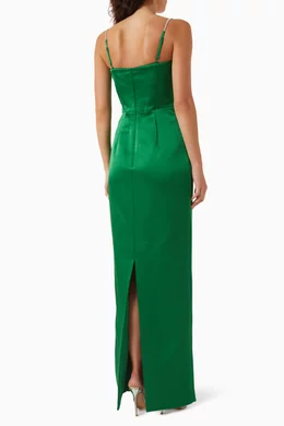 Buy Rachel Gilbert Green Leora Embellished Gown in Satin For Women Online |  Ounass Oman