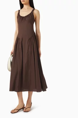 Buy Faithfull The Brand Brown Marcella Midi Dress in Cotton For Women  Online | Ounass Oman