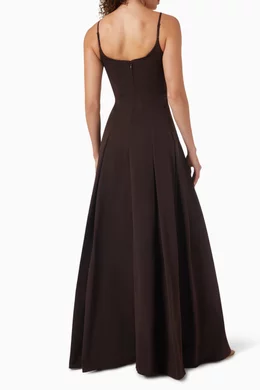 gold satin maxi dress A Line V Neck Gold Satin Long Prom Dress,Formal Gown – jkprom