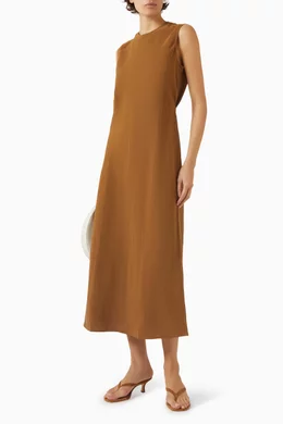 casual latest western dresses in fashion W.A.Y Wonderful & Young Turquoise Mesa Mesh Dress V Neck Satin Mother Color:980 - Khaki/Brown/White VACATION formal events