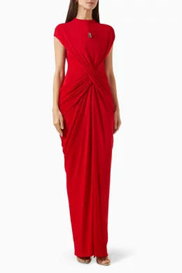 Buy CHATS by C.DAM Red Myla Draped Dress For Women Online | Ounass Oman