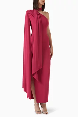 amal pink dress Amal Tiered Ruffle Maxi Dress