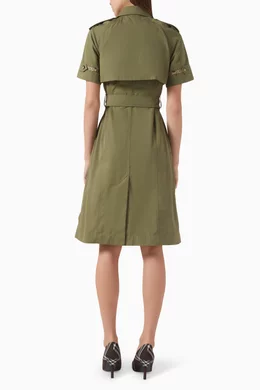 Buy Burberry Green Marina Trench Dress in Cotton For Women Online | Ounass  Oman