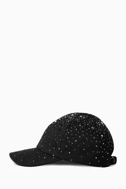 Buy Gucci Black Crystal-embellished Baseball Cap in GG  display picture 3