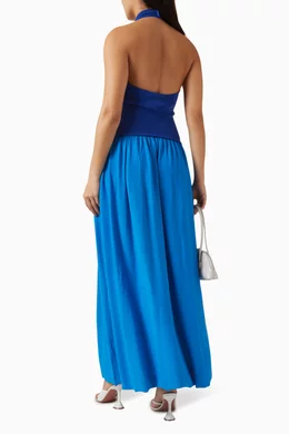 halter neck maxi dress australia Coral Pink Tie-Waist Halter Maxi