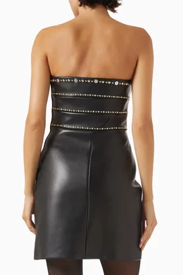 Buy Versace Black Embellished Mini Dress in Lambskin Leather For Women  Online | Ounass Oman