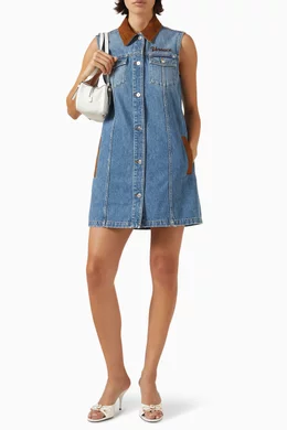 Buy Versace Blue A-line Mini Dress in Denim For Women Online | Ounass Oman