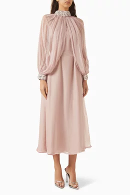 Buy BYK by Beyanki Pink Embellished Tent Drape Dress in Chiffon For Women  Online