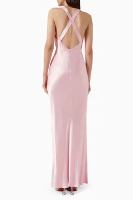 Buy Shona Joy Pink La Lune Plunged Cross Back Maxi Dress For Women Online |  Ounass Oman
