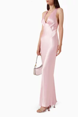 Buy Shona Joy Pink La Lune Plunged Cross Back Maxi Dress For Women Online |  Ounass Oman