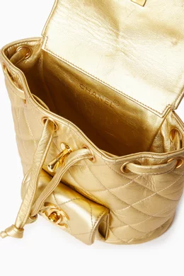 Buy Chanel Pre-Loved Gold 90s Mini Duma Backpack in Lambskin  display picture 1
