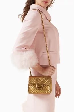 Buy Chanel Pre-Loved Gold 90s Mini Square Single Flap Bag in