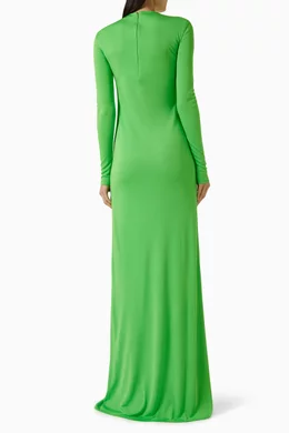 Buy Tom Ford Green Slash Front Maxi Dress in Jersey For Women Online |  Ounass Oman