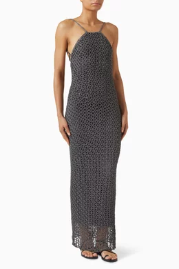 Buy Nannacay Grey Isa Crochet Dress For Women Online