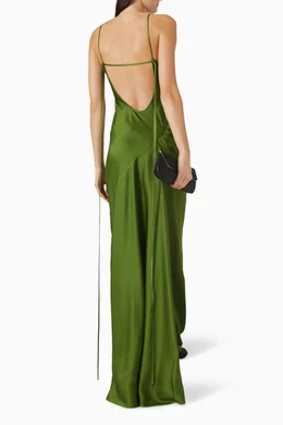 pink satin floor length dress VICTORIA BECKHAM JADE CAMI DRESS main image 1