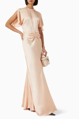 Buy Victoria Beckham Pink Gathered Waist Dress For Women Online | Ounass  Oman