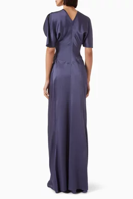 floor length dress women Berrylush Women Maroon Square Neck Dotted Maxi Dress main image 0
