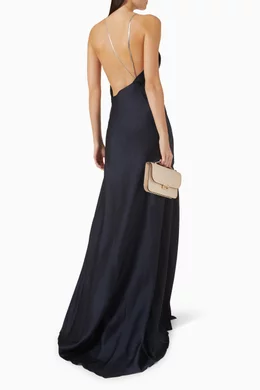 crossover halter maxi dress Petal and Pup Women's Betsy Halterneck Maxi Dress