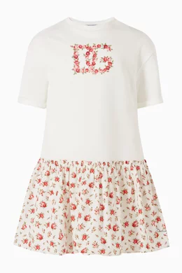dolce and gabbana t shirt dress Long majolica-print twill shirt dress in Multicolor for Women