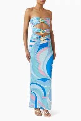 Buy Cin Cin Blue Rome Halo Maxi Dress For Women Online | Ounass Oman