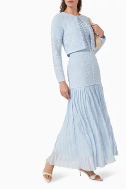 Buy SANDRO Blue Embellished Maxi Dress in Knit For Women Online | Ounass  Oman