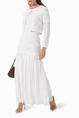 Buy SANDRO White Embellished Maxi Dress in Knit For Women Online | Ounass  Oman