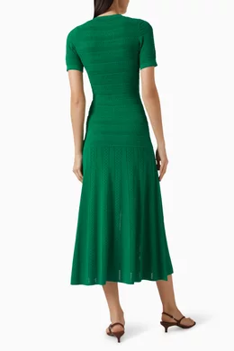 sandro green dress knit Sandro Rib knitted Midi dress in green for women – PALMA PARIS main image 1