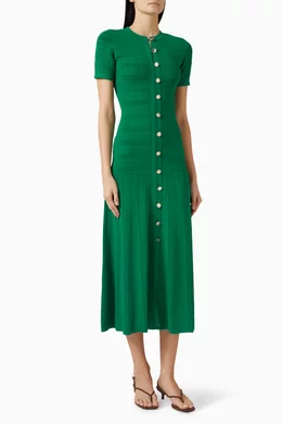 Buy SANDRO Green Milona Knit Dress For Women Online | Ounass Oman