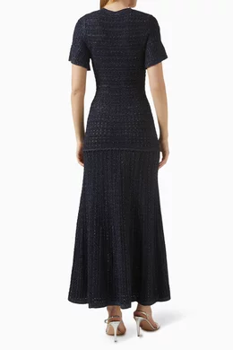 sandro rhinestone knit maxi dress Sandro Rhinestone-Embellished knit maxi dress