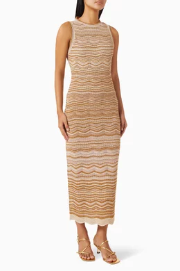 sandro dress brown SANDRO FERRONE - CROSSOVER V NECK DRESS