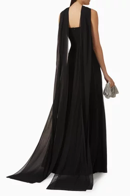 knee length dresses for ladies Elegant Black Maxi Dress main image 0